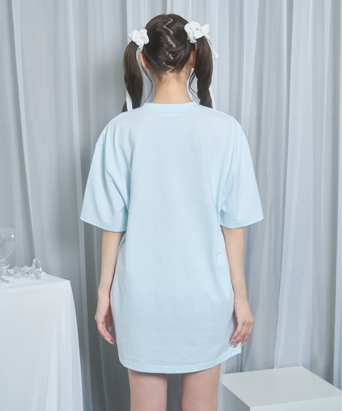 Honey Cinnamon(ハニーシナモン)の「playing dog Tシャツ(Tシャツ/カットソー・レディース・サックスブルー/ホワイト・FREE)」の11枚目の写真