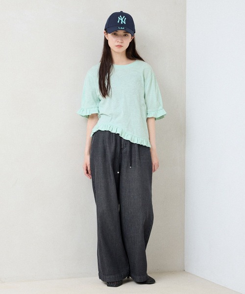 JEANASIS（ジーナシス）の「スラブフリルSS TEE/683779（Tシャツ/カットソー・レディース・グリーン系その他/ホワイト/ブラック・FREE）」の15枚目の写真