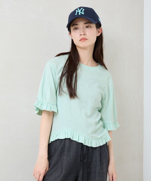 JEANASIS（ジーナシス）の「スラブフリルSS TEE/683779（Tシャツ/カットソー・レディース・グリーン系その他/ホワイト/ブラック・FREE）」の18枚目の写真