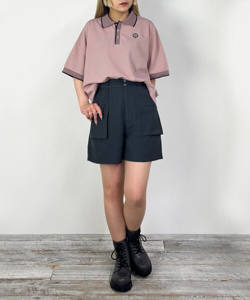 NICOLE CLUB(ニコル クラブ)の「センター切り替えショートパンツ(その他パンツ・レディース・ブラック/チャコールグレー・M)」の7枚目の写真
