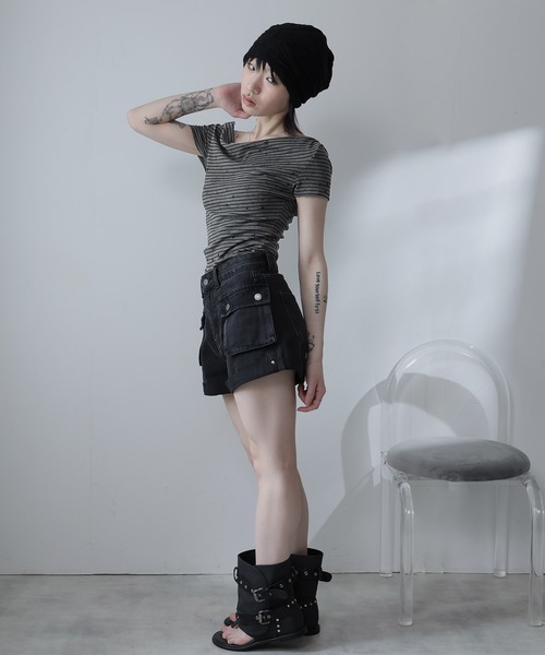 Ulysses(ユリシス)の「星×ボーダーオフショルカットソー(Tシャツ/カットソー・レディース・ダークグレー/グレー・F)」の10枚目の写真