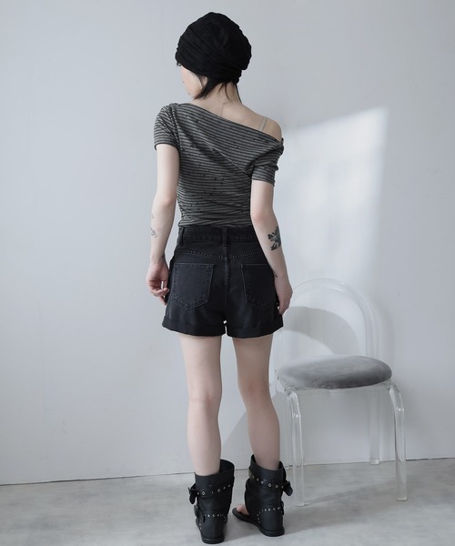 Ulysses(ユリシス)の「星×ボーダーオフショルカットソー(Tシャツ/カットソー・レディース・ダークグレー/グレー・F)」の11枚目の写真