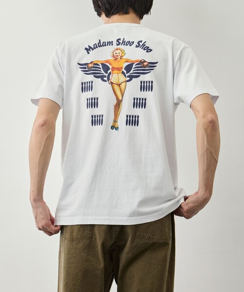 Buzz Rickson's(バズリクソンズ)の「【BUZZ RICKSON’S/バズリクソンズ】S/S T-SHIRT MADAM SHOO SHOO(Tシャツ/カットソー・メンズ・イエロー/ホワイト・XXL/L/XL)」の1枚目の写真