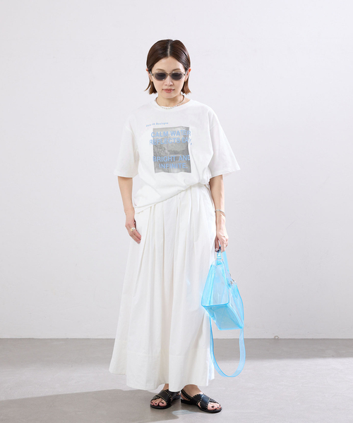 IENA（イエナ）の「コットンフォトプリント ロゴTシャツ（Tシャツ/カットソー・レディース・サックスブルー/グレー・FREE）」の5枚目の写真