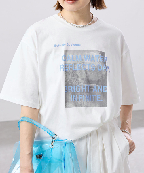 IENA（イエナ）の「コットンフォトプリント ロゴTシャツ（Tシャツ/カットソー・レディース・サックスブルー/グレー・FREE）」の11枚目の写真