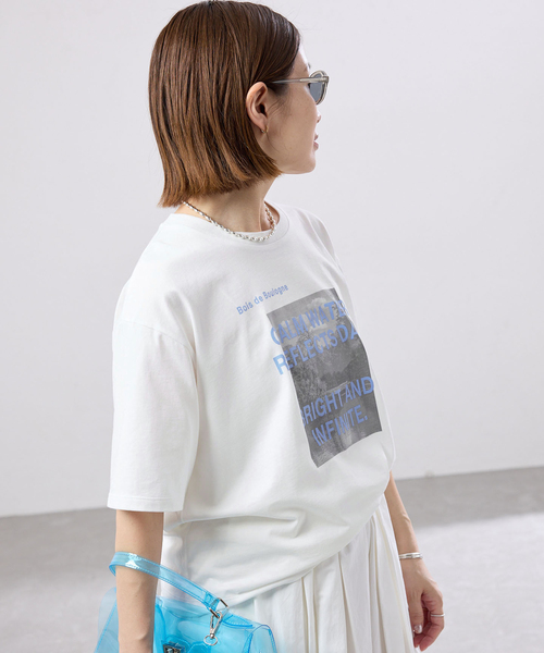 IENA（イエナ）の「コットンフォトプリント ロゴTシャツ（Tシャツ/カットソー・レディース・サックスブルー/グレー・FREE）」の14枚目の写真
