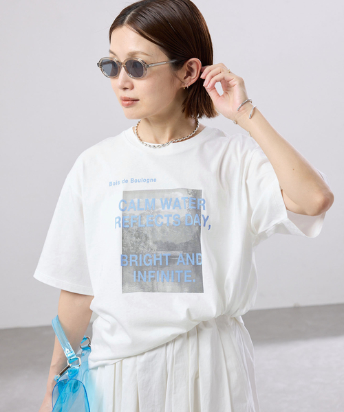 IENA（イエナ）の「コットンフォトプリント ロゴTシャツ（Tシャツ/カットソー・レディース・サックスブルー/グレー・FREE）」の15枚目の写真