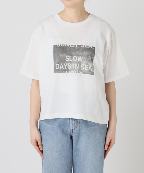 IENA（イエナ）の「コットンフォトプリント ロゴTシャツ（Tシャツ/カットソー・レディース・サックスブルー/グレー・FREE）」の16枚目の写真