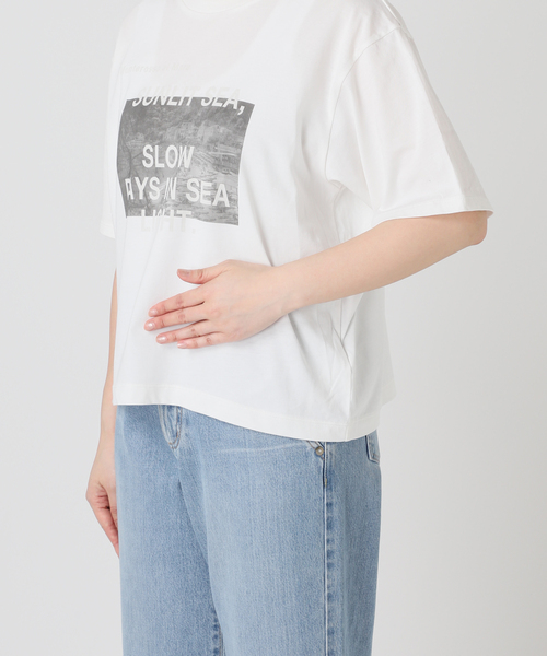 IENA（イエナ）の「コットンフォトプリント ロゴTシャツ（Tシャツ/カットソー・レディース・サックスブルー/グレー・FREE）」の21枚目の写真