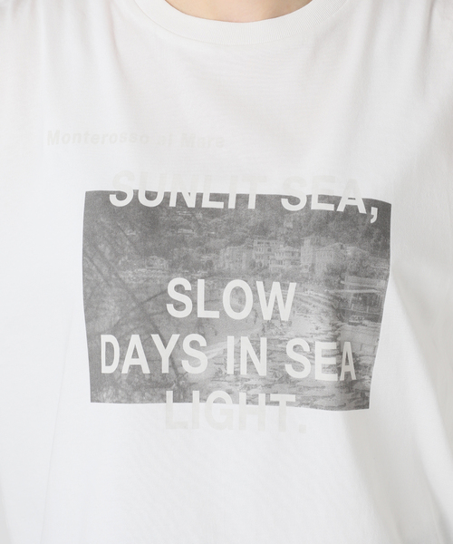 IENA（イエナ）の「コットンフォトプリント ロゴTシャツ（Tシャツ/カットソー・レディース・サックスブルー/グレー・FREE）」の22枚目の写真