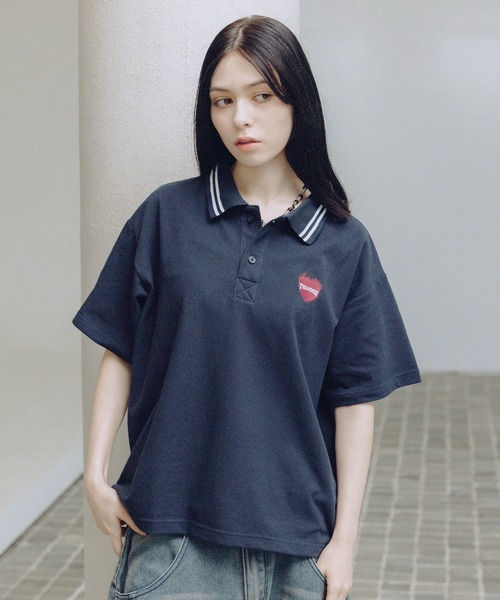 THRASHER(スラッシャー)の「THRASHER×MSG 別注 ワンポイントロゴポロシャツ(ポロシャツ・メンズ・ネイビー/ブラック系/ブラック/レッド/グレー系・M/S/XL/L)」の7枚目の写真