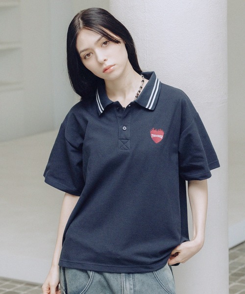 THRASHER(スラッシャー)の「THRASHER×MSG 別注 ワンポイントロゴポロシャツ(ポロシャツ・メンズ・ネイビー/ブラック系/ブラック/レッド/グレー系・M/S/XL/L)」の8枚目の写真