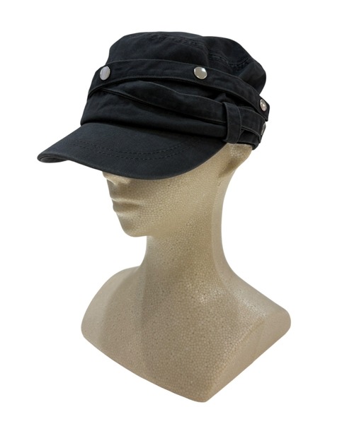 Never mind the XU(ネバーマインドザエックスユー)の「【Never mind the XU】double belt strap cap / 【ネバーマインド ザ エックスユー】ダブルベルトストラップワークキャップ<着用動画あり>(キャップ・メンズ・チャコール/ブラック・ONE SIZE)」の11枚目の写真