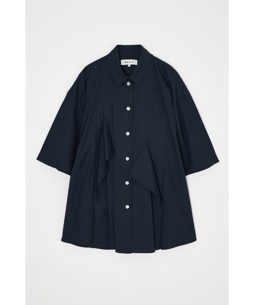 ENFOLD(エンフォルド)の「TUCK COLLAGE SHIRT(シャツ/ブラウス・レディース・ダークネイビー/ホワイト・38)」の2枚目の写真