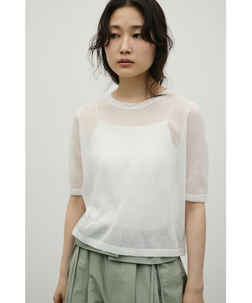 Washable linen-mix knit T — хлопково-ленивый трикотаж (T-shirt)