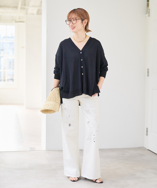 Spick & Span（スピックアンドスパン）の「《一部WEB限定 / 追加》ICE FINE Vネックカーディガン（カーディガン/ボレロ・レディース・ブラウン・FREE）」の5枚目の写真