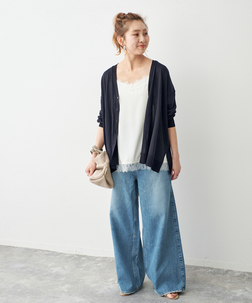 Spick & Span（スピックアンドスパン）の「《一部WEB限定 / 追加》ICE FINE Vネックカーディガン（カーディガン/ボレロ・レディース・ブラウン・FREE）」の6枚目の写真