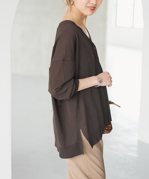 Spick & Span（スピックアンドスパン）の「《一部WEB限定 / 追加》ICE FINE Vネックカーディガン（カーディガン/ボレロ・レディース・ブラウン・FREE）」の9枚目の写真