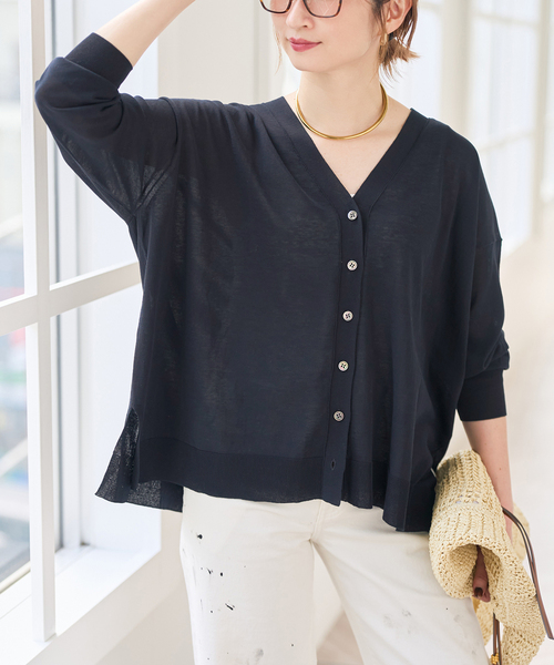 Spick & Span（スピックアンドスパン）の「《一部WEB限定 / 追加》ICE FINE Vネックカーディガン（カーディガン/ボレロ・レディース・ブラウン・FREE）」の20枚目の写真