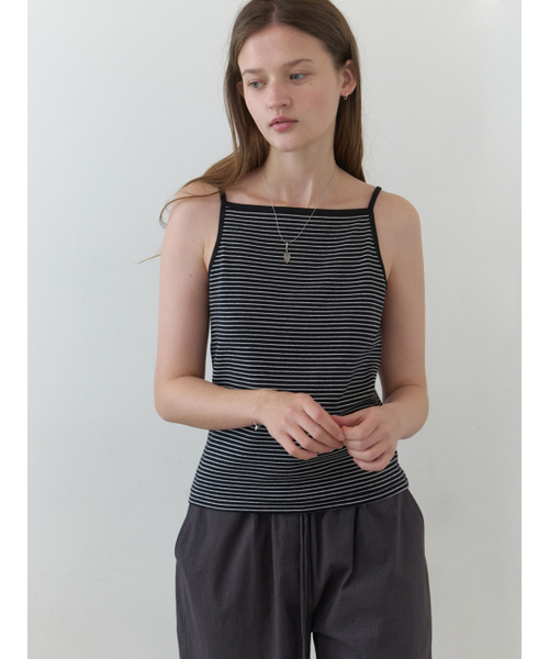 THEMITTEN(ザ・ミトン)の「Grin stripe sleeveless (black)(Tシャツ/カットソー・レディース・その他・FREE)」の2枚目の写真