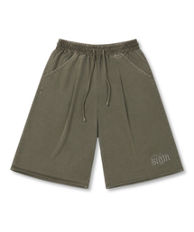 RAW-CUT PIGMENT BURMUDA PANTS KHAKI