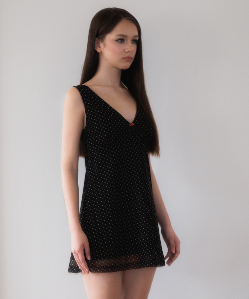 ROSEFRANTZ（ロゼフランツ）の「Rose Dot Chiffon Mini Dress [Black]（ワンピース・レディース・ブラック・SMALL/MEDIUM）」の3枚目の写真