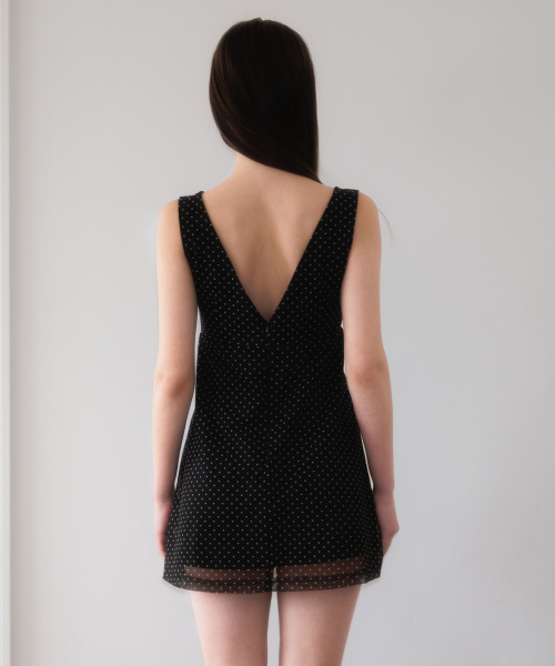 ROSEFRANTZ（ロゼフランツ）の「Rose Dot Chiffon Mini Dress [Black]（ワンピース・レディース・ブラック・SMALL/MEDIUM）」の6枚目の写真