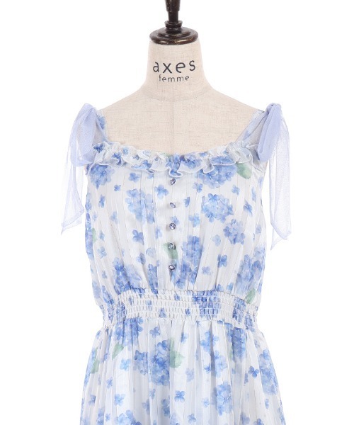 axes femme(アクシーズファム)の「紫陽花柄ショルダーリボンワンピース(ワンピース・レディース・ホワイト/ラベンダー・FREE)」の12枚目の写真