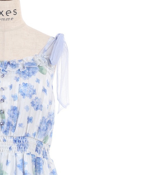 axes femme(アクシーズファム)の「紫陽花柄ショルダーリボンワンピース(ワンピース・レディース・ホワイト/ラベンダー・FREE)」の18枚目の写真