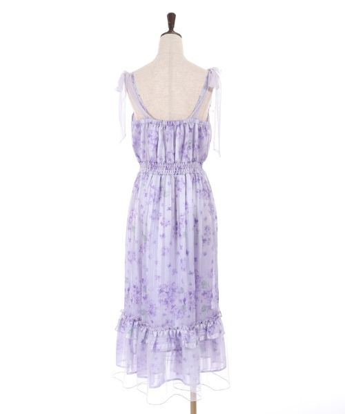 axes femme(アクシーズファム)の「紫陽花柄ショルダーリボンワンピース(ワンピース・レディース・ホワイト/ラベンダー・FREE)」の22枚目の写真