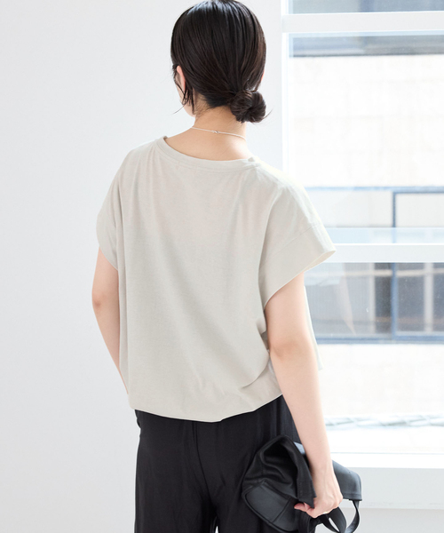 IENA(イエナ)の「《/接触冷感》フレンチタックスリーブ ドロストTシャツ(Tシャツ/カットソー・レディース・ブラック/ブラウン/グレー・FREE)」の16枚目の写真