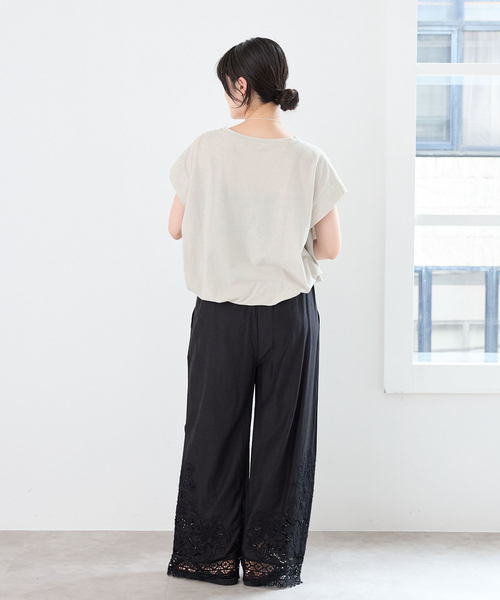 IENA(イエナ)の「《/接触冷感》フレンチタックスリーブ ドロストTシャツ(Tシャツ/カットソー・レディース・ブラック/ブラウン/グレー・FREE)」の21枚目の写真