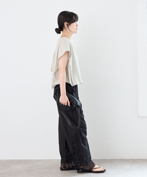 IENA(イエナ)の「《/接触冷感》フレンチタックスリーブ ドロストTシャツ(Tシャツ/カットソー・レディース・ブラック/ブラウン/グレー・FREE)」の22枚目の写真