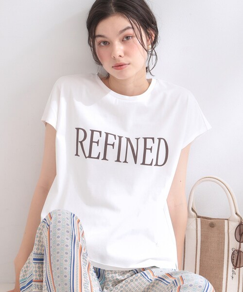 OPAQUE.CLIP(オペークドットクリップ)の「ロゴフレンチスリーブカットソー【洗濯機OK】(Tシャツ/カットソー・レディース・チャコールグレー/ホワイト/ブラウン系・00)」の21枚目の写真