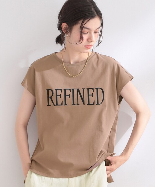 OPAQUE.CLIP(オペークドットクリップ)の「ロゴフレンチスリーブカットソー【洗濯機OK】(Tシャツ/カットソー・レディース・チャコールグレー/ホワイト/ブラウン系・00)」の13枚目の写真