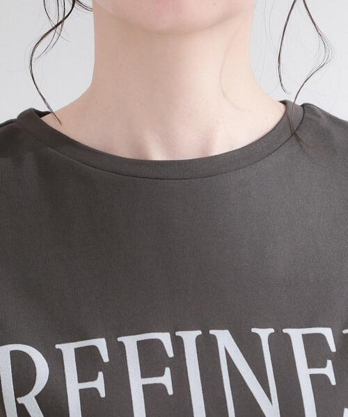 OPAQUE.CLIP(オペークドットクリップ)の「ロゴフレンチスリーブカットソー【洗濯機OK】(Tシャツ/カットソー・レディース・チャコールグレー/ホワイト/ブラウン系・00)」の6枚目の写真