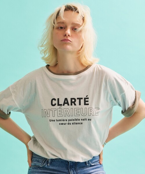 Rouge vif Anna(ルージュヴィフアンナ)の「2WAYコットンリバーシブルロゴTシャツ(Tシャツ/カットソー・レディース・ホワイト/スミクロ・フリー)」の1枚目の写真