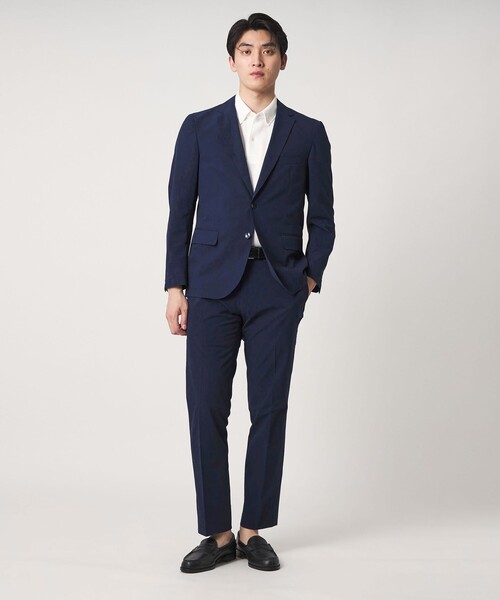 A DAY IN THE LIFE UNITED ARROWS(アデイインザライフユナイテッドアローズ)の「サッカー 2ボタン ジャケット-セットアップ対応・マシンウォッシャブル-<A DAY IN THE LIFE>(テーラードジャケット・メンズ・ダークグレー/ネイビー・M/L/S/XL)」の4枚目の写真