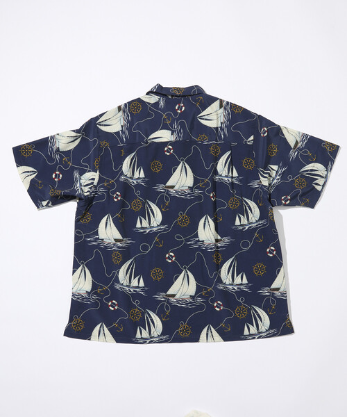 FREAK'S STORE(フリークスストア)の「ルーズシルエット 総柄 オープンカラー 半袖シャツ(シャツ/ブラウス・メンズ・グリーン/オフホワイト/ネイビー/ブラック・MEDIUM/LARGE)」の13枚目の写真