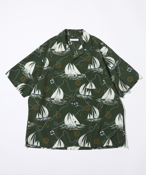 FREAK'S STORE(フリークスストア)の「ルーズシルエット 総柄 オープンカラー 半袖シャツ(シャツ/ブラウス・メンズ・グリーン/オフホワイト/ネイビー/ブラック・MEDIUM/LARGE)」の19枚目の写真