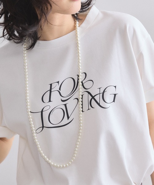 &. NOSTALGIA(アンドドットノスタルジア)の「【接触冷感・汗染み防止・UVカット】ロゴTシャツ(Tシャツ/カットソー・レディース・ピンク/ホワイト/グレイッシュベージュ・M)」の6枚目の写真