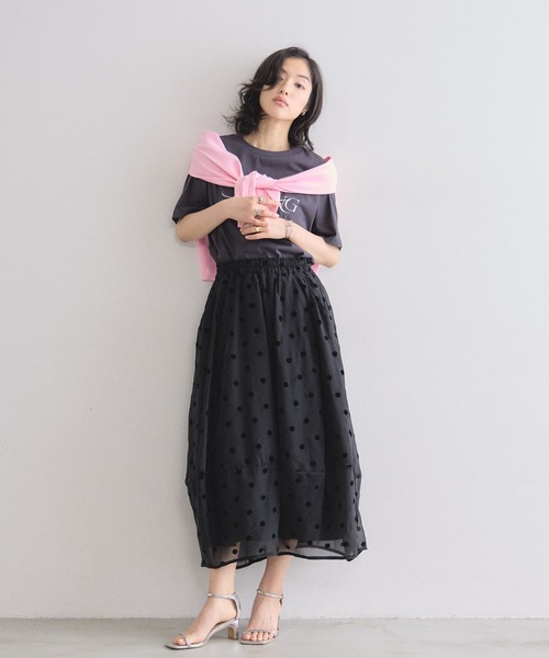 &. NOSTALGIA(アンドドットノスタルジア)の「【接触冷感・汗染み防止・UVカット】ロゴTシャツ(Tシャツ/カットソー・レディース・ピンク/ホワイト/グレイッシュベージュ・M)」の12枚目の写真