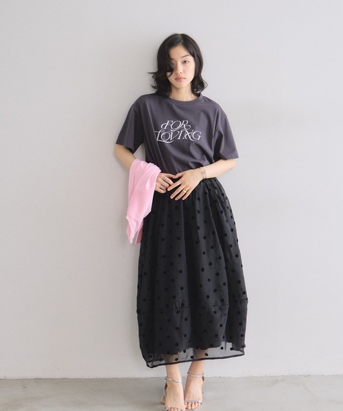 &. NOSTALGIA(アンドドットノスタルジア)の「【接触冷感・汗染み防止・UVカット】ロゴTシャツ(Tシャツ/カットソー・レディース・ピンク/ホワイト/グレイッシュベージュ・M)」の15枚目の写真