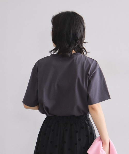 &. NOSTALGIA(アンドドットノスタルジア)の「【接触冷感・汗染み防止・UVカット】ロゴTシャツ(Tシャツ/カットソー・レディース・ピンク/ホワイト/グレイッシュベージュ・M)」の17枚目の写真