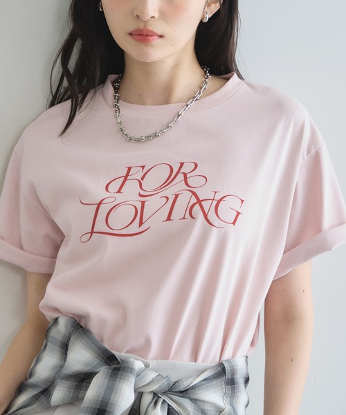 &. NOSTALGIA(アンドドットノスタルジア)の「【接触冷感・汗染み防止・UVカット】ロゴTシャツ(Tシャツ/カットソー・レディース・ピンク/ホワイト/グレイッシュベージュ・M)」の19枚目の写真