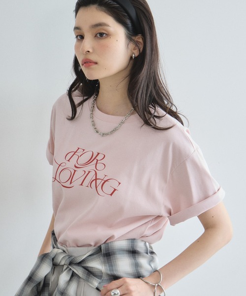&. NOSTALGIA(アンドドットノスタルジア)の「【接触冷感・汗染み防止・UVカット】ロゴTシャツ(Tシャツ/カットソー・レディース・ピンク/ホワイト/グレイッシュベージュ・M)」の20枚目の写真