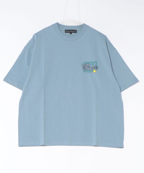 Port(ポート)の「【 Mark Gonzales / マークゴンザレス 】 フラッグチェック Tシャツ(Tシャツ/カットソー・メンズ・グレイッシュブルー/ホワイト/ブラック・XL/M/L)」の3枚目の写真