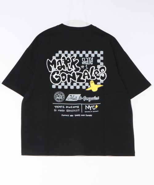 Port(ポート)の「【 Mark Gonzales / マークゴンザレス 】 フラッグチェック Tシャツ(Tシャツ/カットソー・メンズ・グレイッシュブルー/ホワイト/ブラック・XL/M/L)」の4枚目の写真