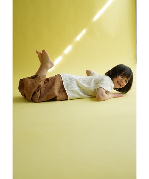 Catchup（ケチャップ）の「ガーゼ半袖トップス（シャツ/ブラウス・キッズ・ブラウン/ピンク/ホワイト/グリーン・100㎝/110㎝/120㎝/130㎝/90㎝）」の8枚目の写真