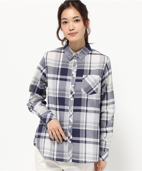 earth music&ecology（アースミュージックアンドエコロジー）の「【2016Summer】ビッグチェックシャツ（シャツ/ブラウス・レディース・ネイビー/ブラック・LARGE/MEDIUM）」の2枚目の写真